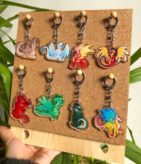 Jade Winglet Keychains 2-2.5inch Acrylic Charms, Wings of Fire 