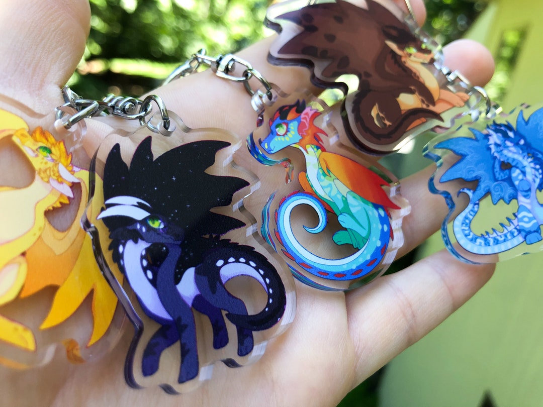 Dragonets of Destiny Keychains (2-2.5inch Acrylic Charms, Wings of