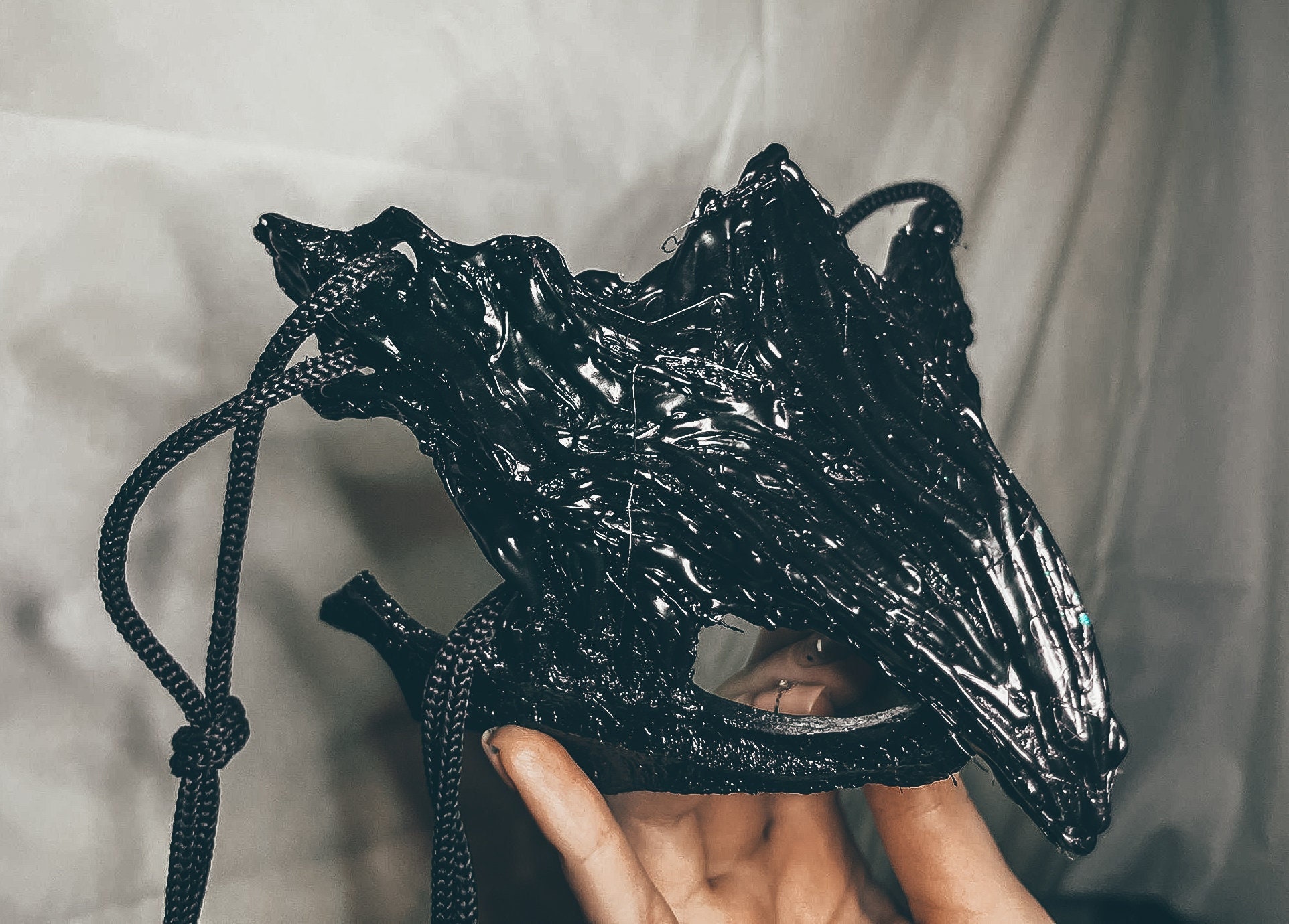 Black Crow Face Mask, Cyberpunk Mask, Industrial Black Mask, Crow Mask