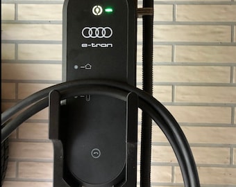 Suitable for Audi e-tron, Skoda iV, VW, holder, wall mount, Type 2 plug, EV charger cable, wallbox, EVSE