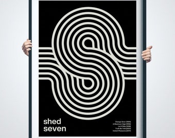 Shed Seven, Yorkshire Band, Yorkshire Print, Music Poster, Band Poster, Album, Music Print, Lyrics, Wall decor, Gift for him, birthday,