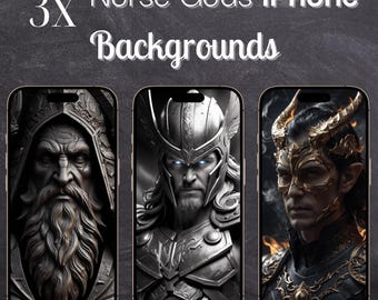 Norse Gods iPhone Wallpaper, Viking Theme Phone Backgrounds (Digital Download)