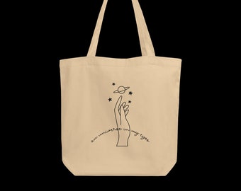 An universe in my eyes tote bag/ aesthetic tote bag/ organic tote bag/ shopping tote bag