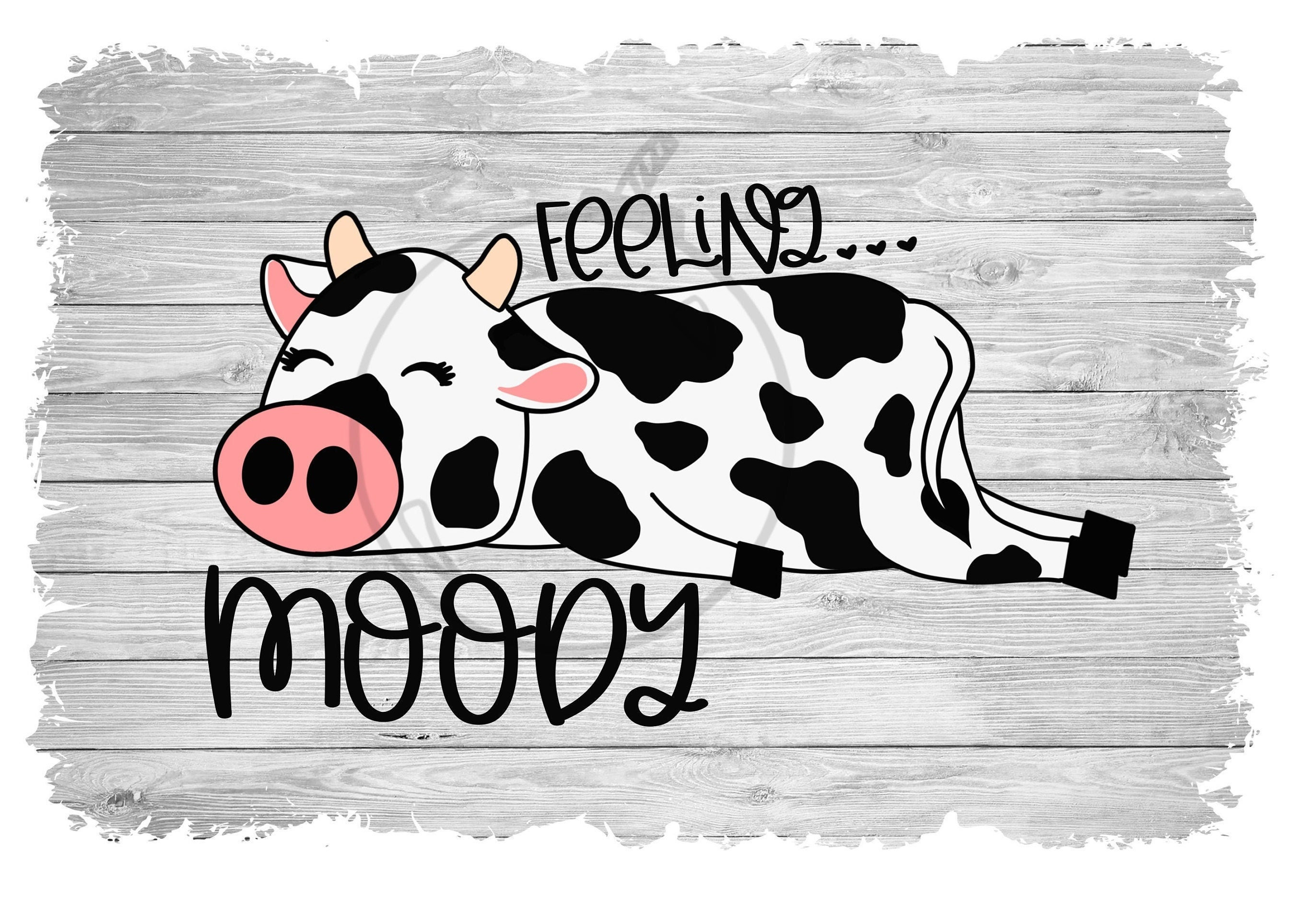 Feeling Moody Cow Svg Png Jpg Sublimation Waterslide Image