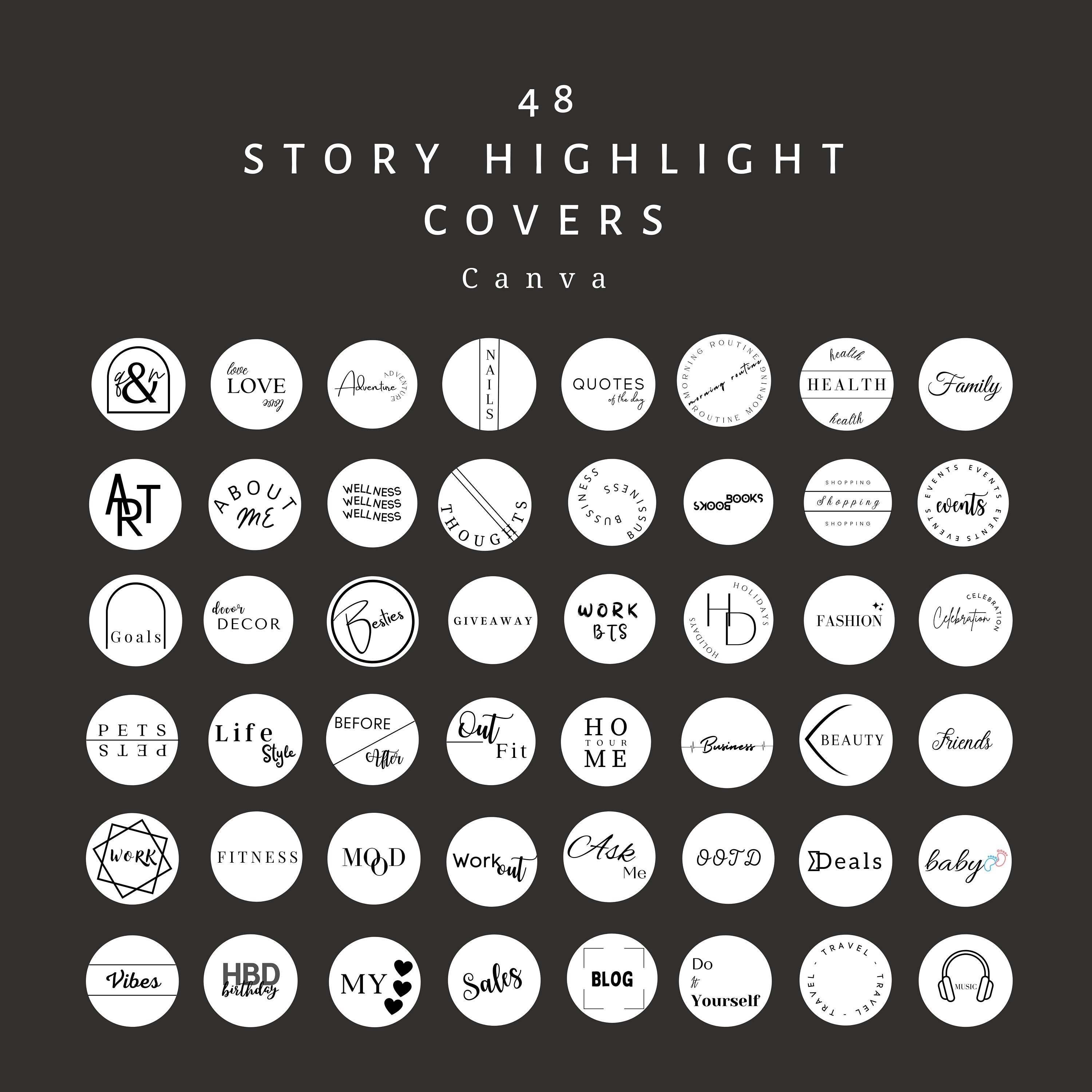 48 White Instagram Highlights Minimalist Canva Instagram Highlight Icon