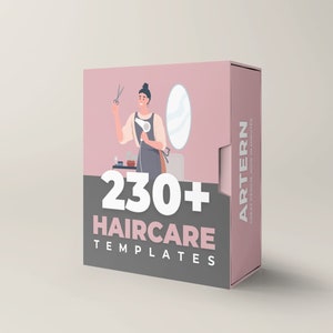 230 Hairstylist Instagram Templates. Hair Salon. Canva Hairdresser. Social Media Templates