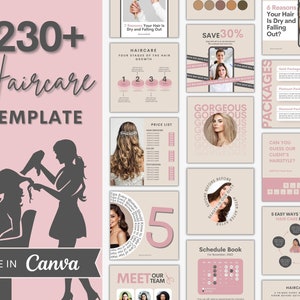 230 Hairstylist Instagram Templates. Hair Salon. Canva Hairdresser. Social Media Templates.