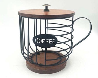 Large Coffee pod-capsules holder/ storage container/ storage basket/ Durable Steel iron/ simple and decorative storage/ jug styled