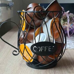 Coffee pod-capsules holder/ storage container/ storage basket/ Durable and unbreakable Steel iron/ simple and decorative storage/ jug styled