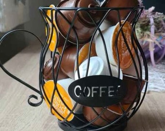 Coffee pod-capsules holder/ storage container/ storage basket/ Durable and unbreakable Steel iron/ simple and decorative storage/ jug styled