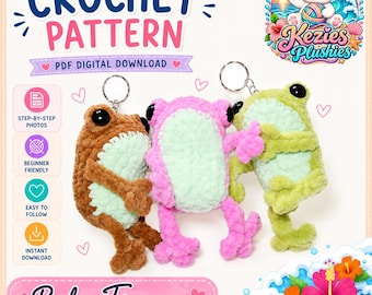 Haakpatroon voor een babykikkertje, eenvoudig amigurumi kikkerknuffeltje (PDF-download)