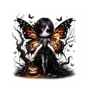 Skeleton Fairy Clipart 10 JPG | Whimsical art halloween fairy clipart, Spooky season halloween crafts, Halloween printable, Gothic clipart
