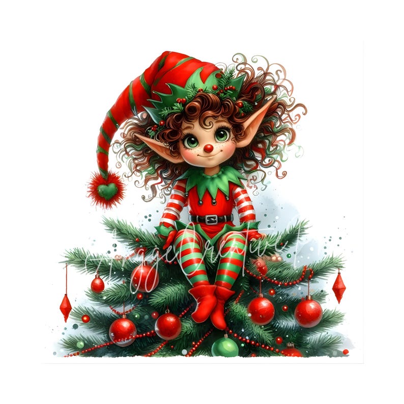 Christmas Elf Clipart Set Festive Holiday JPG Illustrations digital Christmas Elf Clipart Set Festive Holiday JPG Illustrations digital