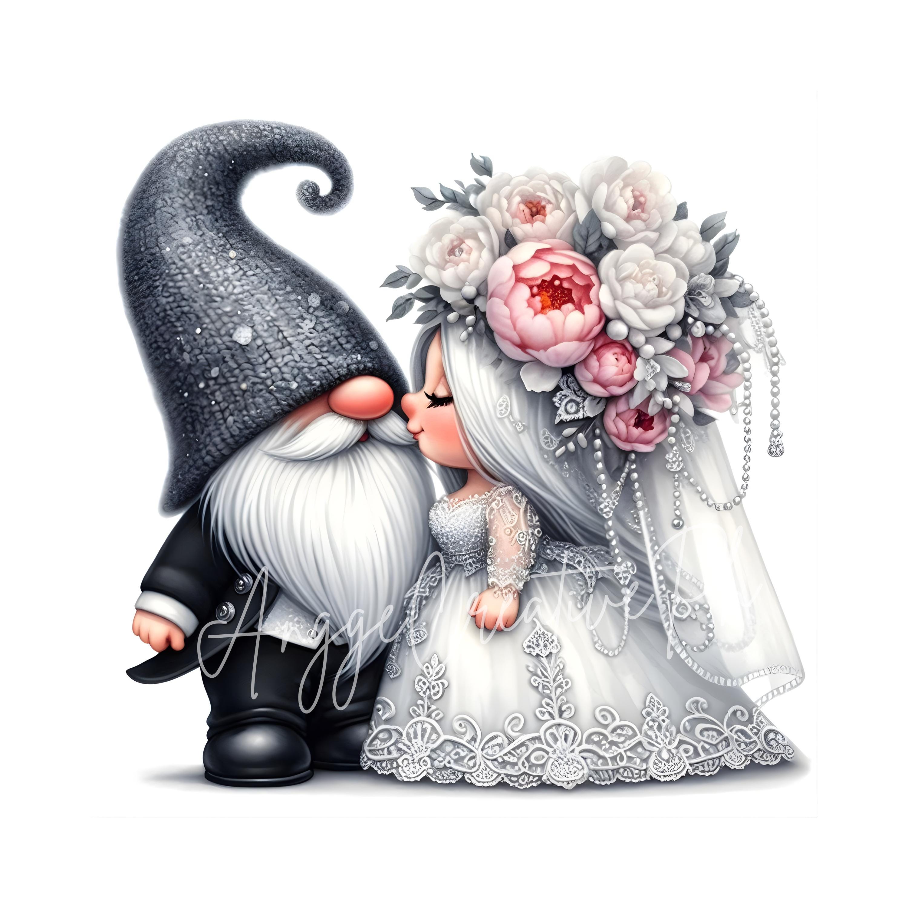 Wedding Gnome Clipart | Set of 12 | High Quality 300 DPI Jpegs | Bride ...