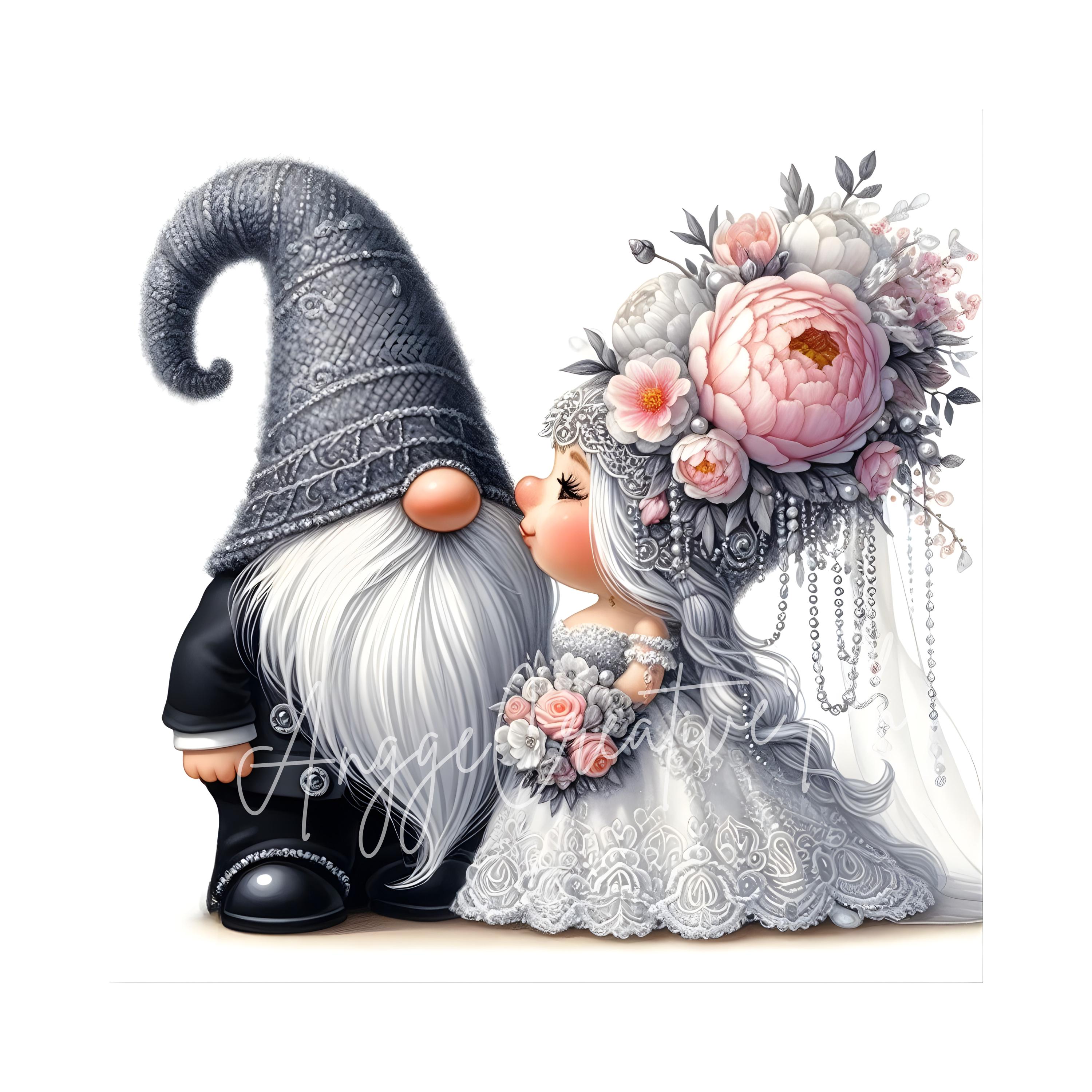 Wedding Gnome Clipart | Set of 12 | High Quality 300 DPI Jpegs | Bride ...