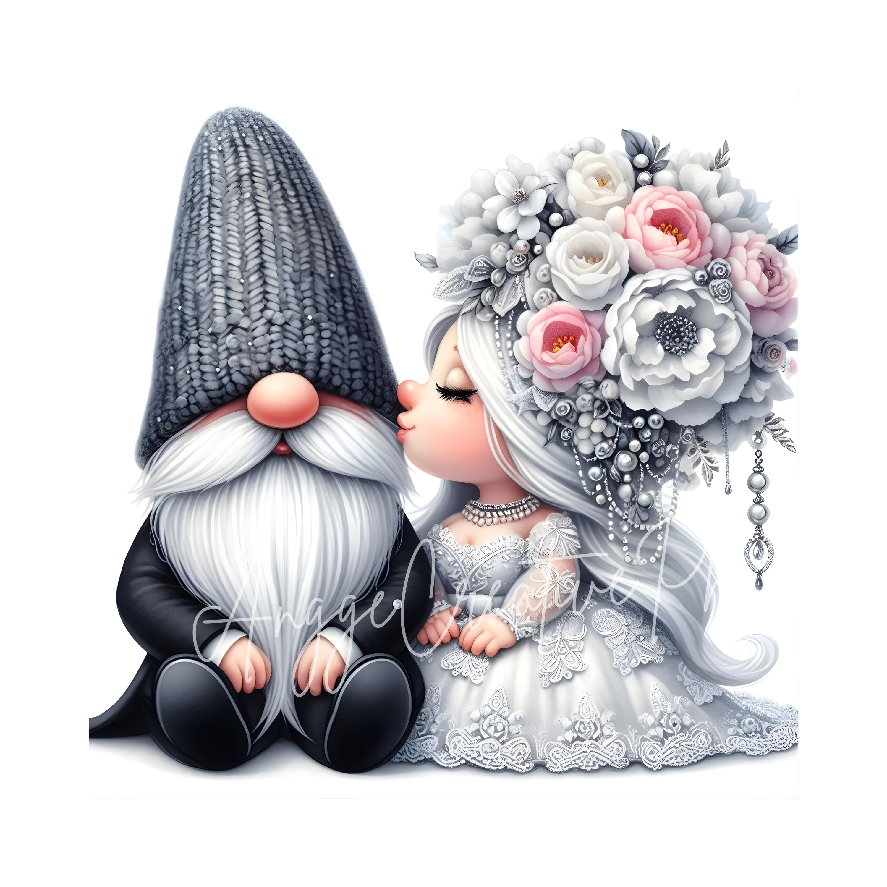 Wedding Gnome Clipart | Set of 12 | High Quality 300 DPI Jpegs | Bride ...