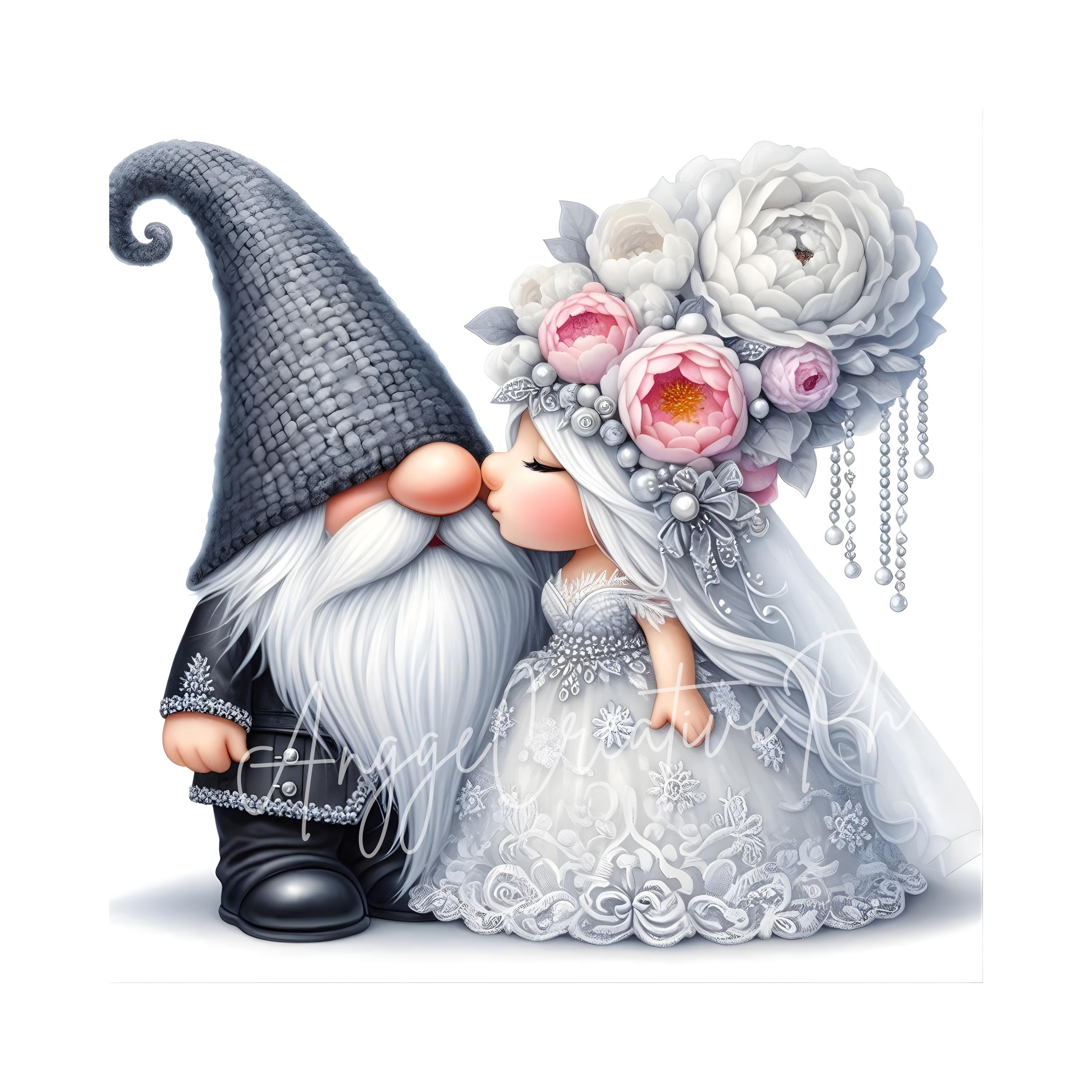 Wedding Gnome Clipart | Set of 12 | High Quality 300 DPI Jpegs | Bride ...