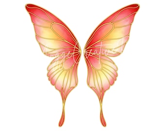 Aquarell Feenflügel Clipart: Pastell Pixie Flügel (Digitaler Download)