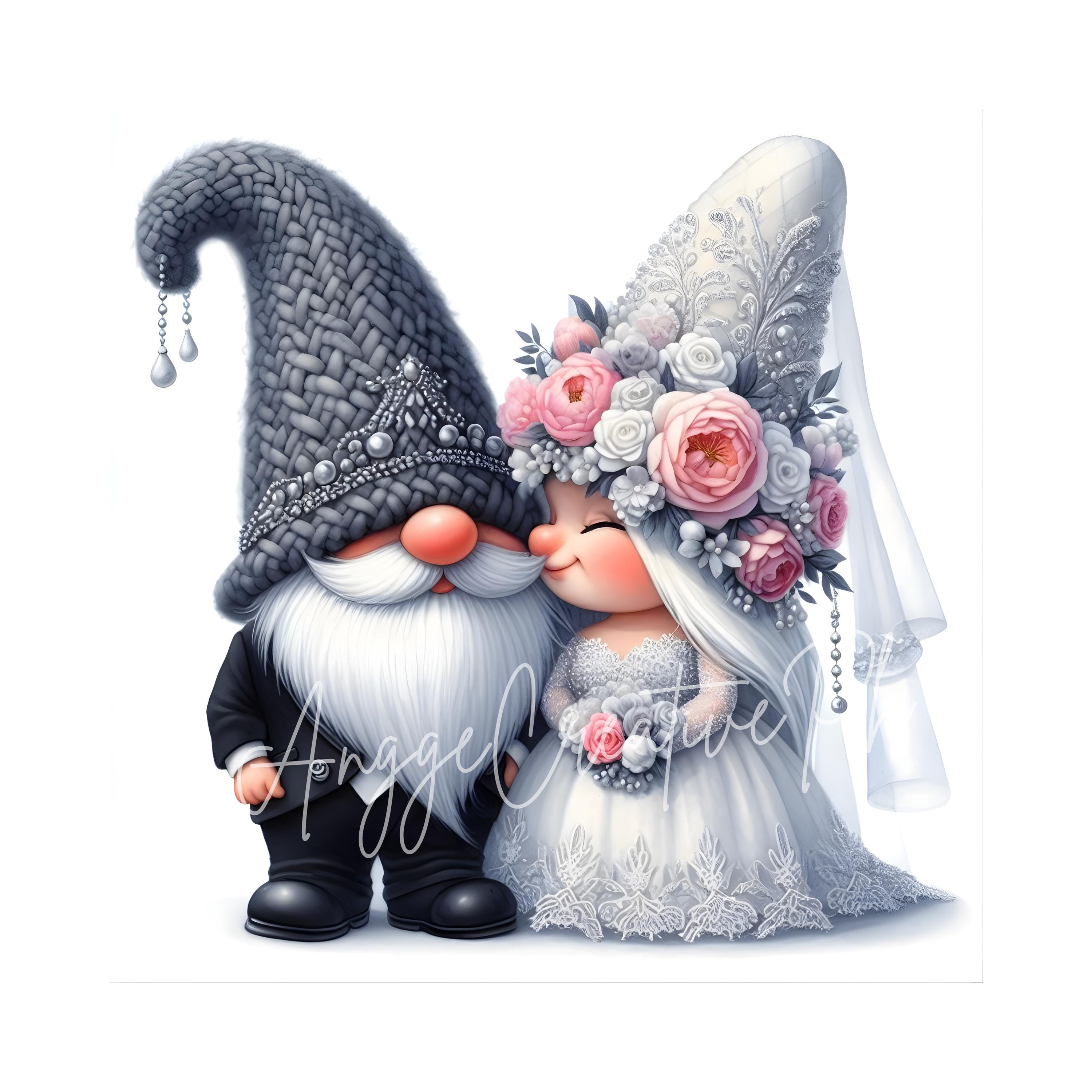 Wedding Gnome Clipart | Set of 12 | High Quality 300 DPI Jpegs | Bride ...