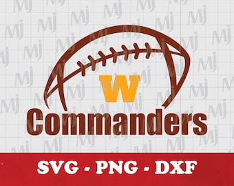 Fútbol americano de Commanders SVG: Clipart divertido de la temporada de fútbol (descarga digital)