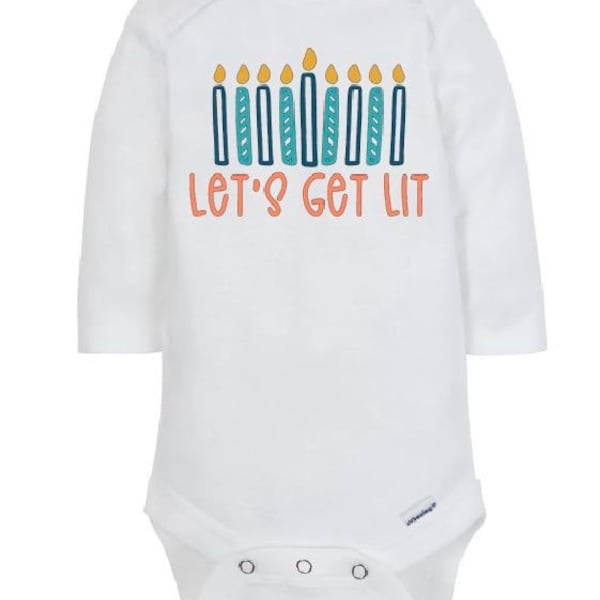Hanukkah Baby Bodysuit. Let’s Get Lit