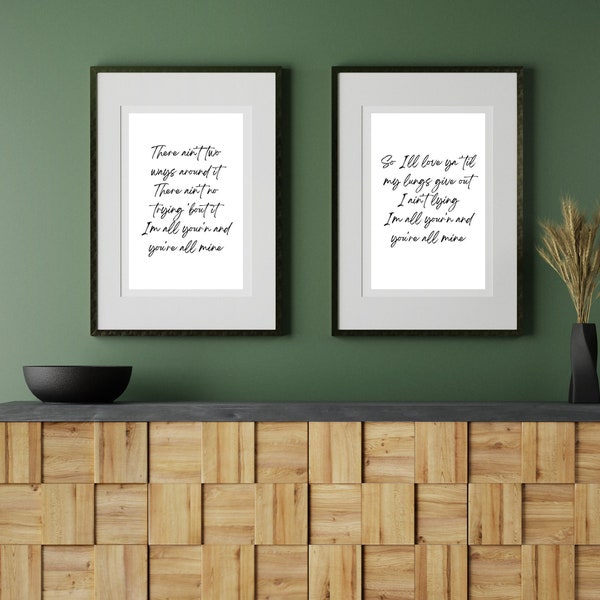 Tyler Childers- All Your'n Digital Print, PNG, SVG, Country, Love song, Lyrics