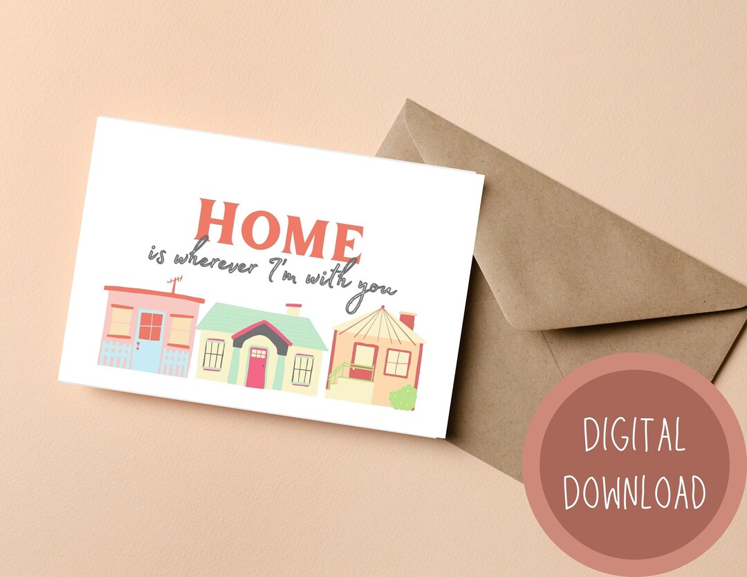 Printable Digital Download Anniversary Greeting Card, Home Card, 7x5 ...
