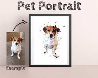 Personalised Pet Portrait, Art Print Wall Decor, Dog Gift, Pet Prints