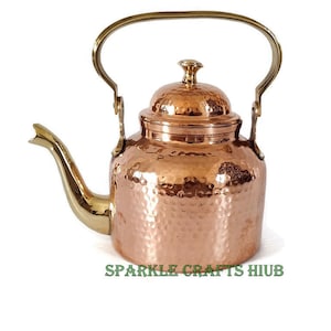 Pure Copper Teapot, Italian Style Copper Tea Pot, Copper Tea Kettle, Vintage Tea Kettle, Copper Brass Kettle, Handmade Copper Kettle, Teapot