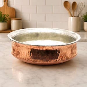 Copper Laggan Biryani Cooking Pot with still Lid, Heavy Cookware for Slow Cooking