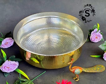 Antique Brass Lagan, Biryani Handi, Traditional Brass Cookware