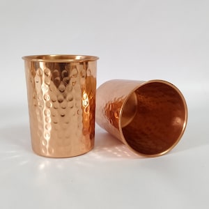 Indian Handmade Pure Copper Water Wine Serving Tumbler, Wine Glass. Copper Glass, Copper Utensils, Kitchenware, Traditional Indian Gift