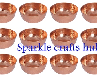 Indian Handmade Copper Bowl Sets, 100% Pure Copper Bowl Dinnerware Tableware, Food Serving Bowl, Copper Katori Set, Copper Soup Bowls