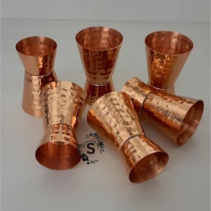 Copper Cocktail Jigger, Copper Bar Jigger, Cocktail Accessories, Double Sided Copper Jigger, Double Ended Jigger Bartender Gift