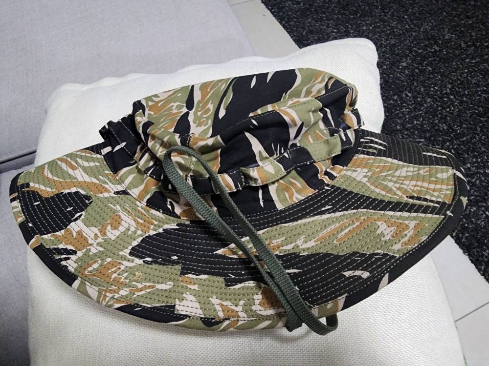 Vietnam War MACV SOG Advisor Dense Wide Brim Tiger Stripe Boonie Hat