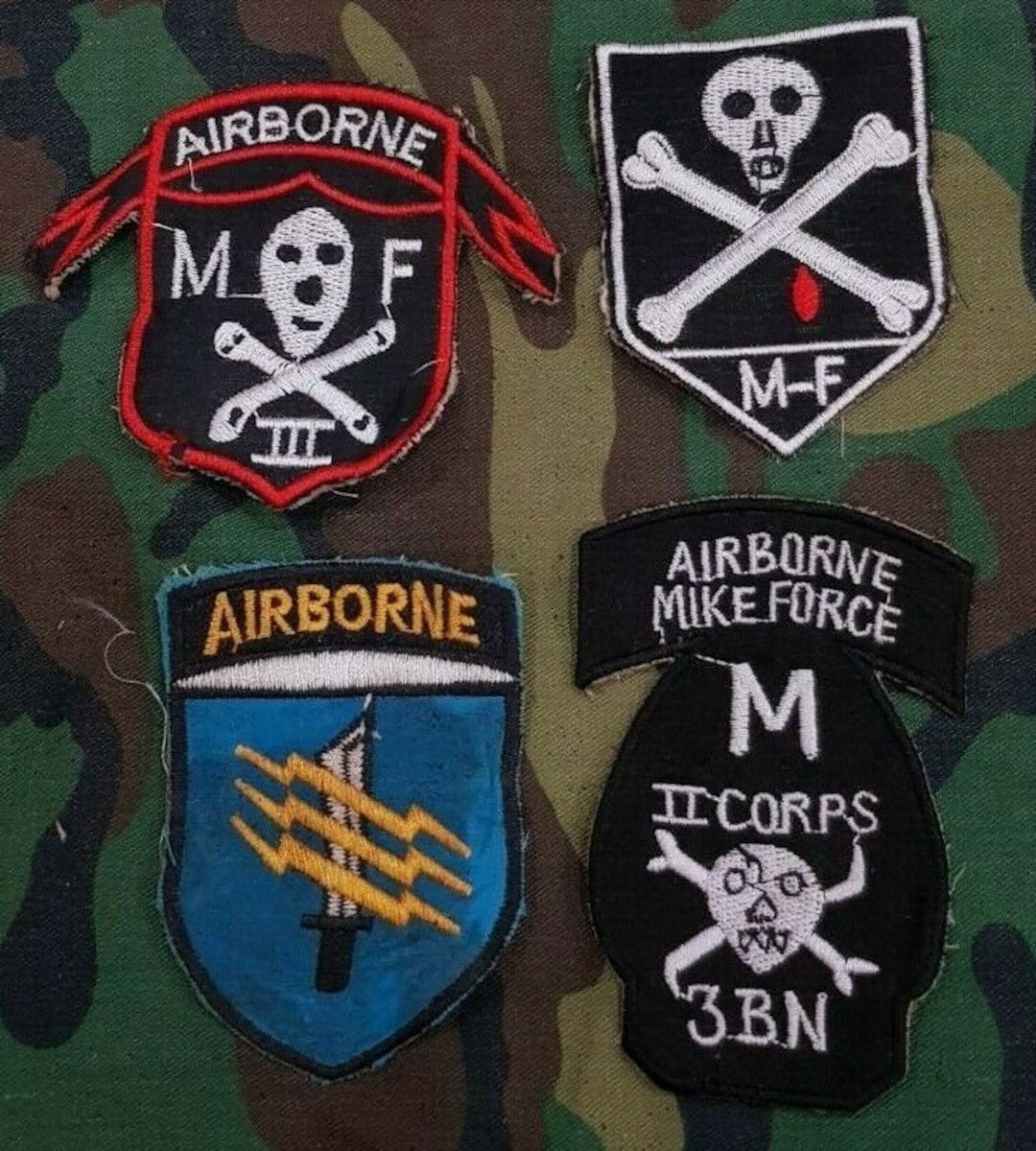 Vietnam War MACV SOG Mike Force Battalion Patch Set #1 Green