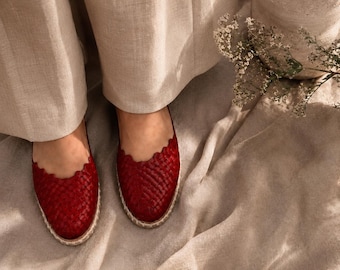 Esther México Huaraches- Red Espadrille Huaraches