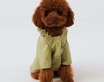 Dog Raincoat with Hood - Water Resistant - Pistacchio Green