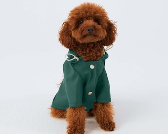 Dog Raincoat with Hood - Water Resistant - Khaki
