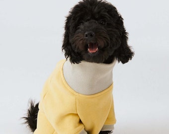 Dog Turtleneck Sweatshirt - Organic Soft Cotton - Yellow