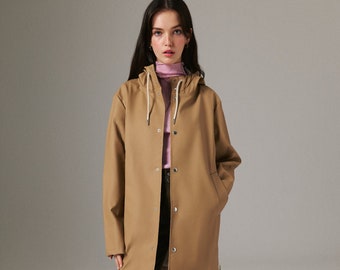Spring Raincoat, Waterproof & Windproof Raincoat, Spring Coat, Stylish, Unisex - Cinnamon