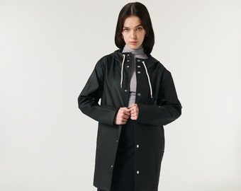 Spring Raincoat, Waterproof & Windproof Raincoat, Spring Coat, Stylish, Unisex - Black