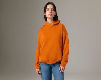 Weicher Baumwoll Hoodie - Orange