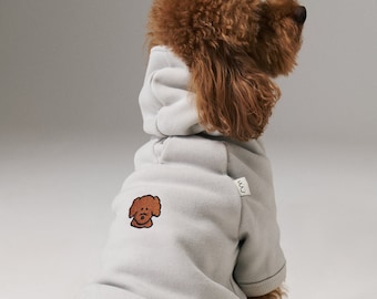 Dog Hoodie - Soft Cotton - Poodle Gray