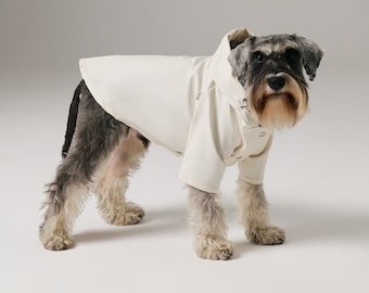 Dog Raincoat with Hood - Water Resistant - Snow White