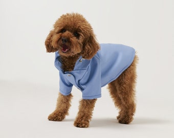 Dog Raincoat with Hood - Water Resistant - Light Blue