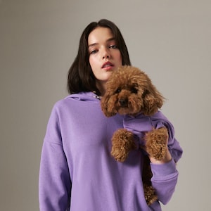 Dog & Human Matching Soft Cotton Hoodies, Matching Set For You and Your Pet, Matching Pet and Owner Set - Lilac