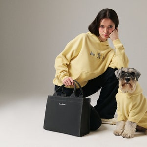 Dog & Human Matching Soft Cotton Hoodies, Matching Set For You and Your Pet, Matching Pet and Owner Set Yellow image 1