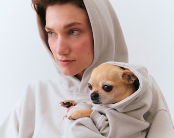 Dog & Human Matching Organic Soft Cotton Hoodies, Matching Pet and Owner Set, Pet Owner Dog Lover Gift
