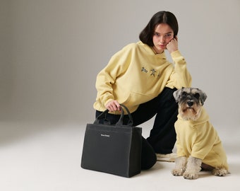 Dog & Human Matching Soft Cotton Hoodies, Matching Set For You and Your Pet, Matching Pet and Owner Set - Yellow